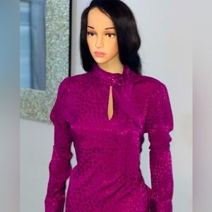 Loft fuchsia colored medium silk blouse